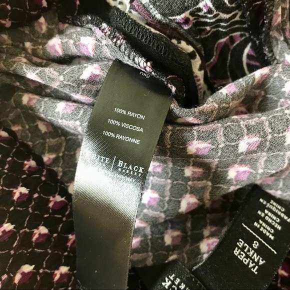 WHITE HOUSE BLACK MARKET Tapered Ankle Pants Purple Elastic Drawstring Size 8 - Picture 6 of 6